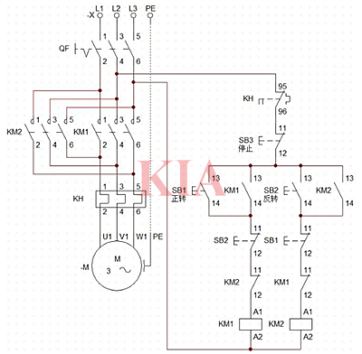 控制電機(jī)正反轉(zhuǎn)(zhuǎn)電路圖分享-KIA MOS管